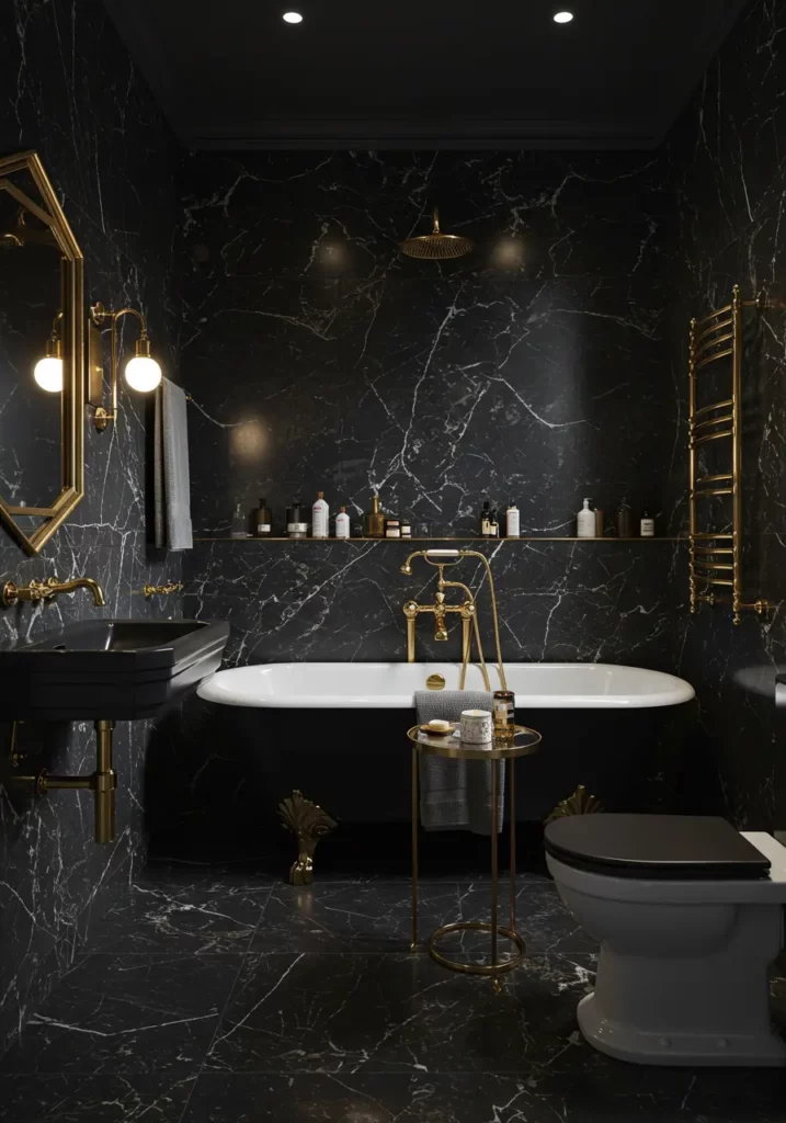 Moody Gothic Glam Bathroom