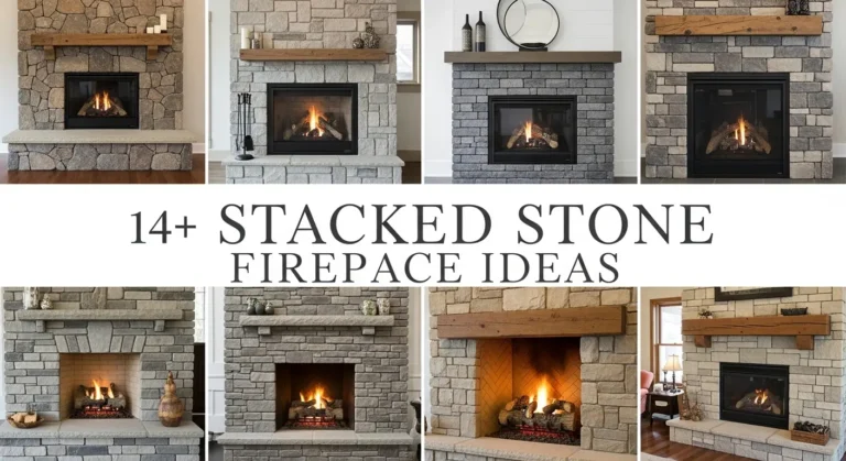 14+ Stacked Stone Fireplace Ideas That Add Instant Home Value