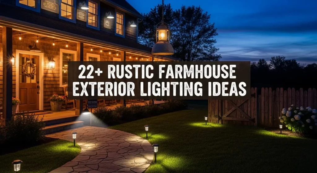 22+ Rustic Farmhouse Exterior Lighting Ideas for a Cozy Outdoor Vibe
