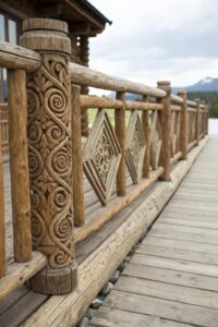 16+ Rustic Deck Railing Ideas for Log Cabins and Mountain Homes