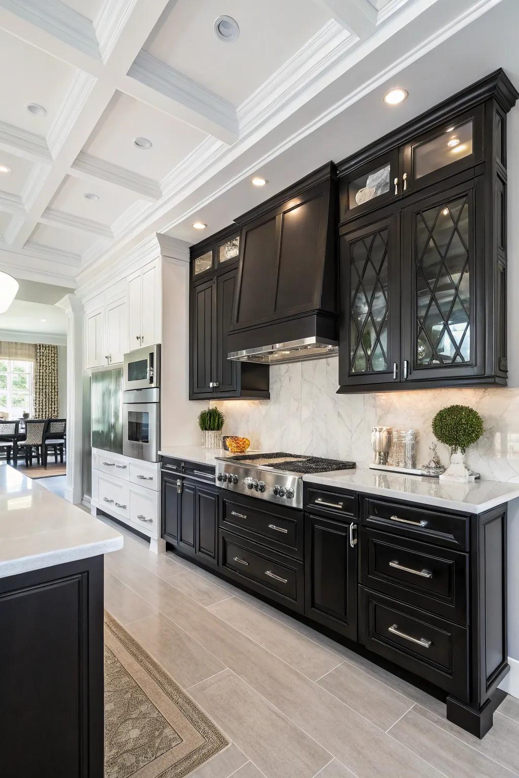 Black-stained wood combines boldness with warmth.