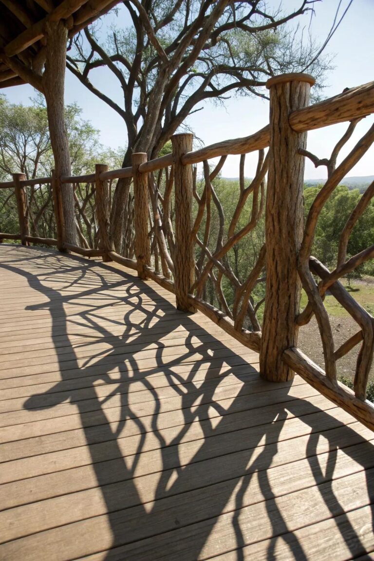 16+ Rustic Deck Railing Ideas for Log Cabins and Mountain Homes