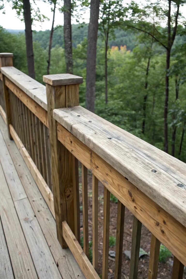 16+ Rustic Deck Railing Ideas for Log Cabins and Mountain Homes