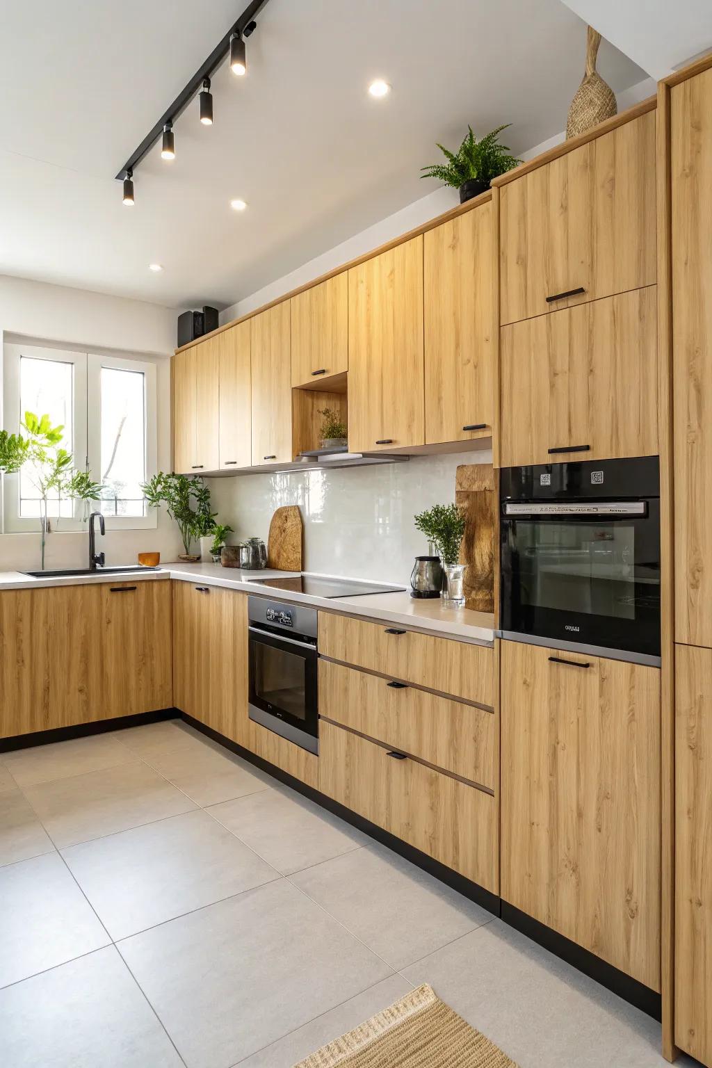 Bamboo cabinets combine sustainability with style.