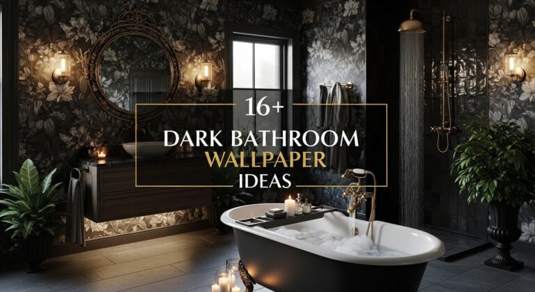 16+ Dark Bathroom Wallpaper Ideas That Make Small Spaces Stunning