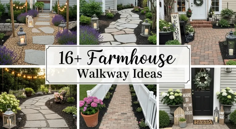 16+ Farmhouse Walkway Ideas to Transform Your Front Yard