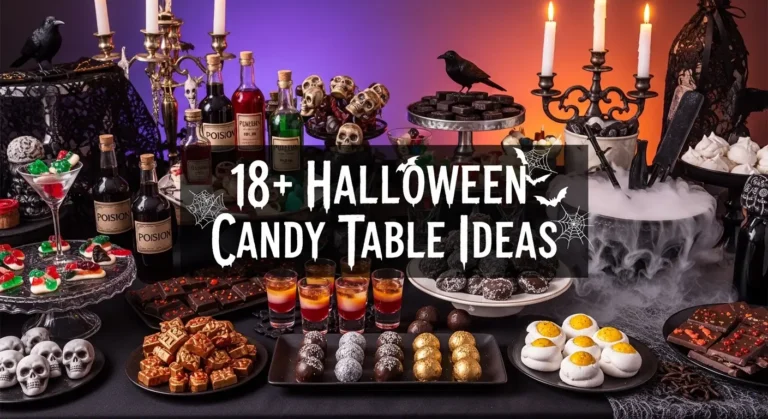 18+ Rustic Halloween Candy Table Ideas with Farmhouse Charm