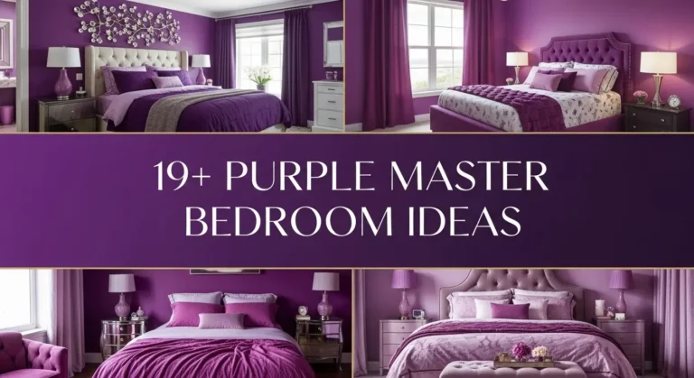 19+ Purple Master Bedroom Ideas with Metallic Gold Accents
