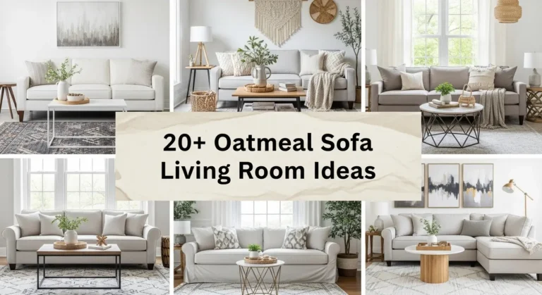 20+ Oatmeal Sofa Living Room Ideas with Bold Accent Colors