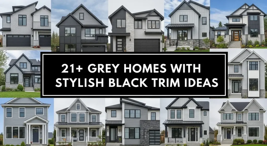 21+ Light Grey Homes with Stylish Black Trim Ideas for Bright Exteriors