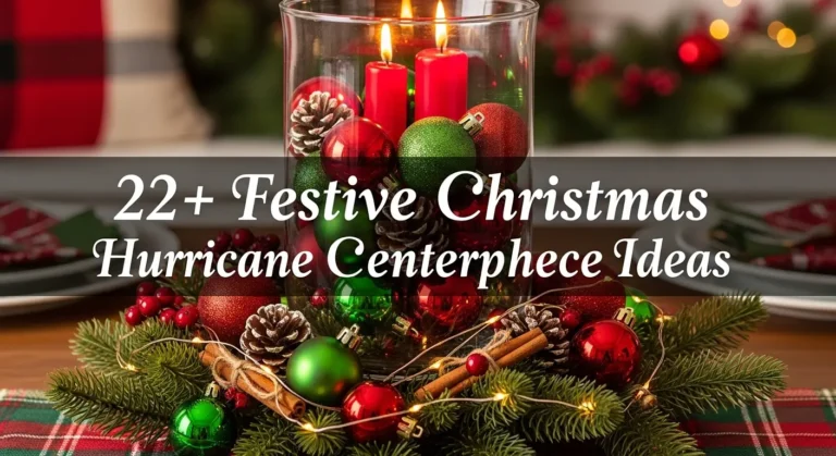 22+ Festive Christmas Hurricane Centerpiece Ideas with Red and Gold Accents