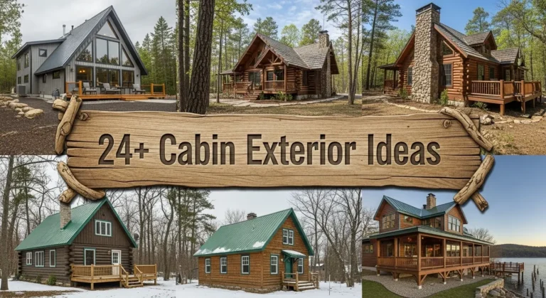 24+ Cabin Exterior Ideas with Custom Window and Door Features