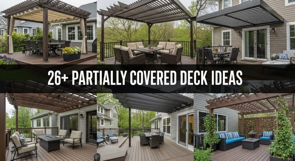 26+ Stunning Partially Covered Deck Ideas for Perfect Outdoor Living ...