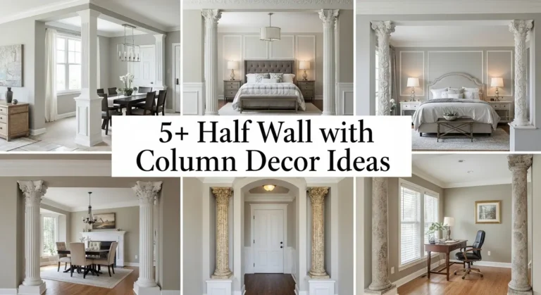 5+ Half Wall with Column Decor Ideas for Open Floor Plans