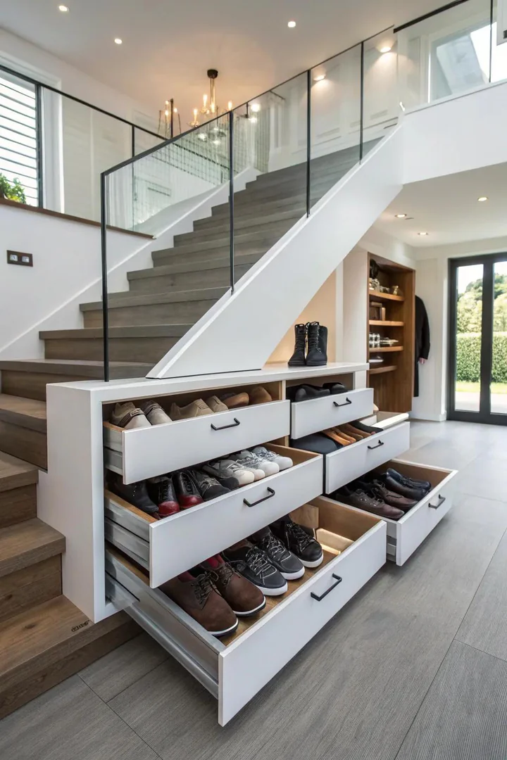 15+ Stairs Shoe Rack Ideas to Transform Your Entryway Storage