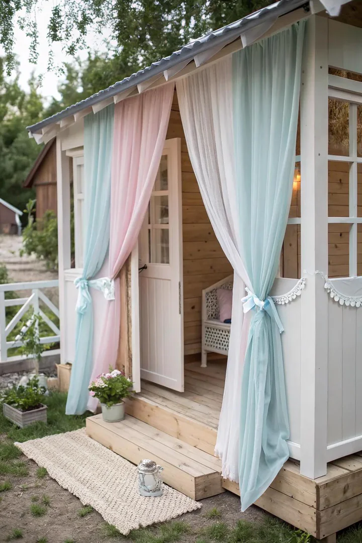 Transform your playhouse into a secret hideaway with whimsical curtains that inspire endless adventures!