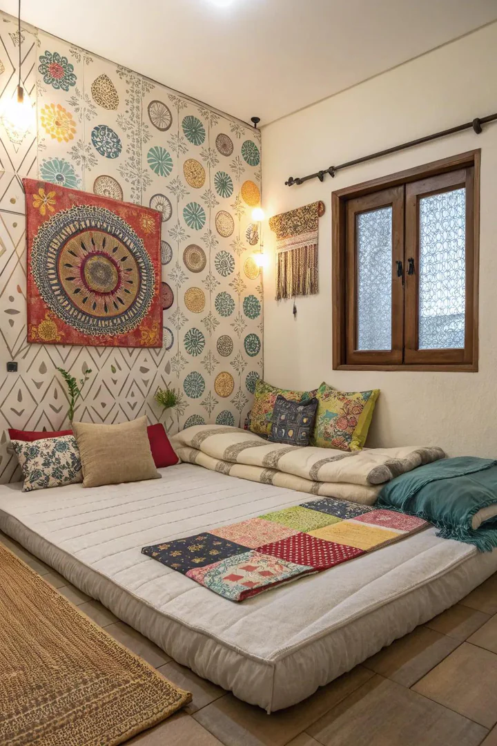 Make a statement with a vibrant feature wall.