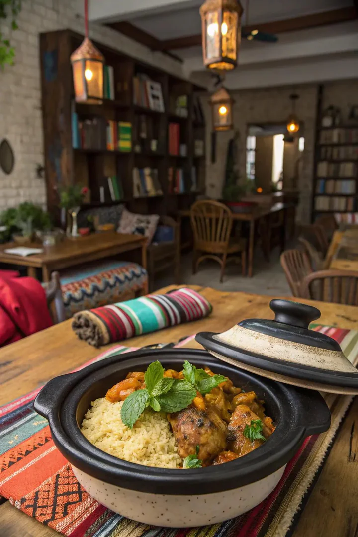 Moroccan-spiced chicken, an exotic and fragrant delight.