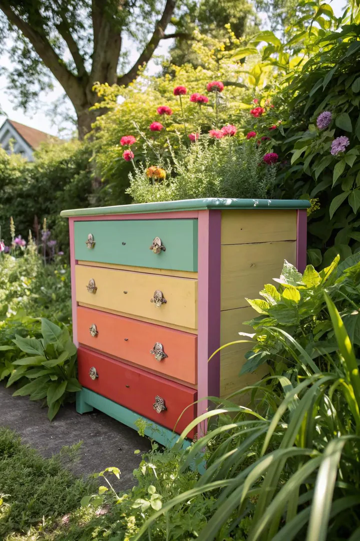 Breathe new life into old furniture by transforming it into garden storage.