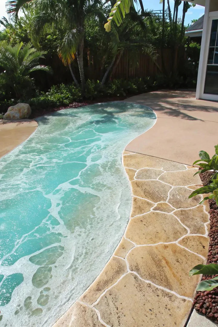 Transform your space with ocean-inspired concrete stains for a coastal escape right at home.