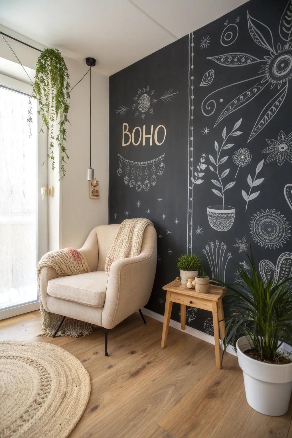 Transform your space with a chic chalkboard wall - where creativity meets simplicity!