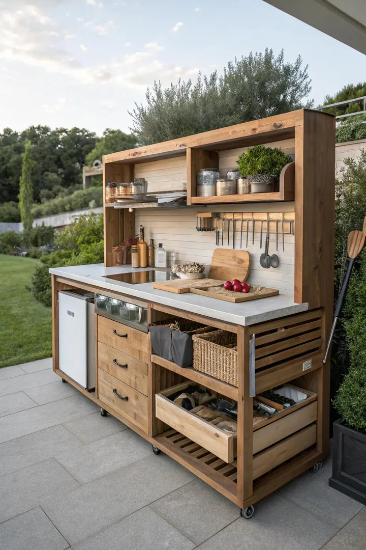 Enhance your outdoor cooking experience with a dedicated workstation.