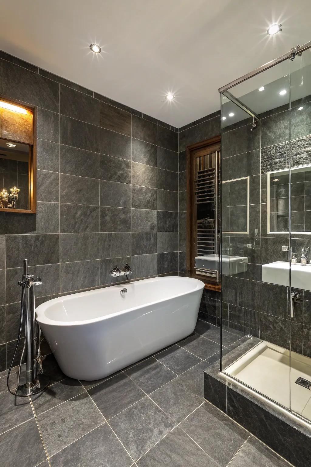 Surprising Gray Bathroom Tile Ideas Photos