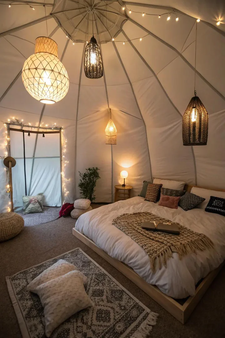 Enhance ambiance with unique lighting fixtures.