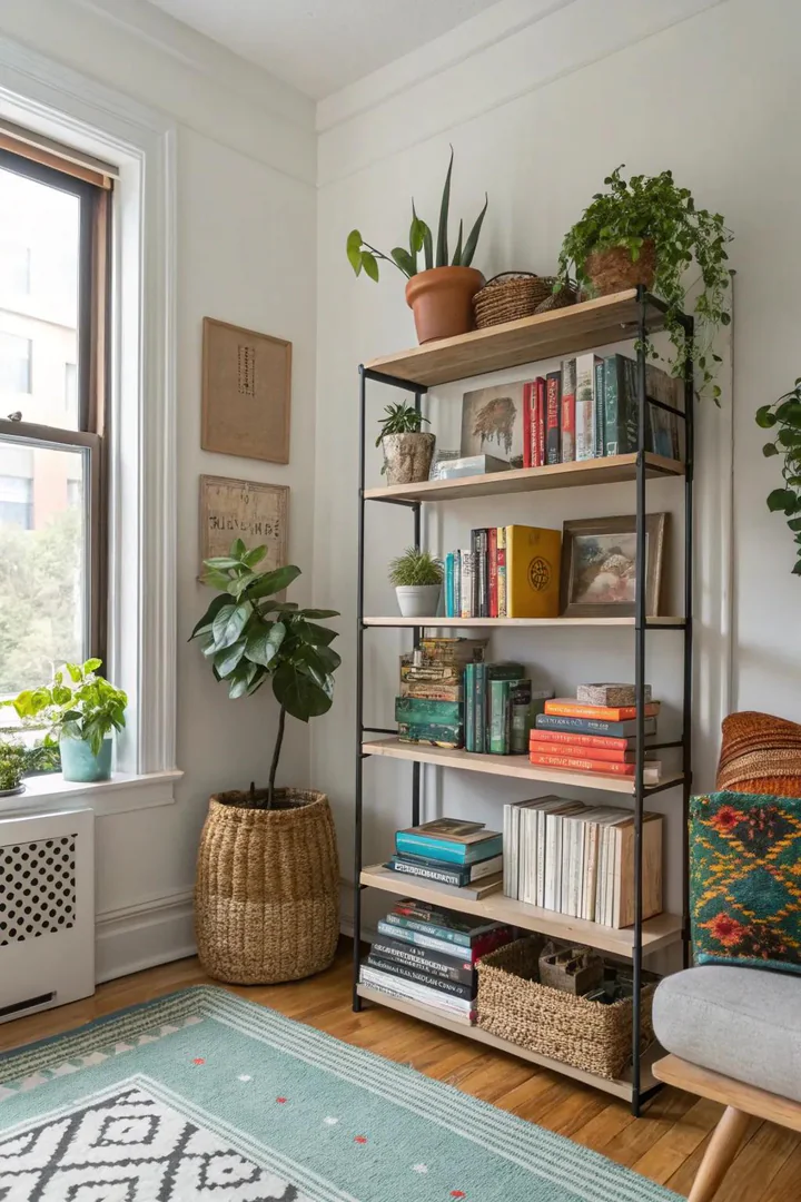 Open storage combines functionality with style.