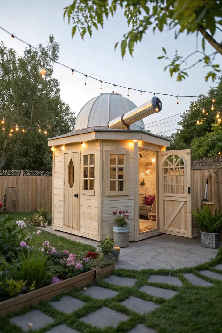 Discover the magic of the night sky with this dreamy under-the-stars playhouse observatory.