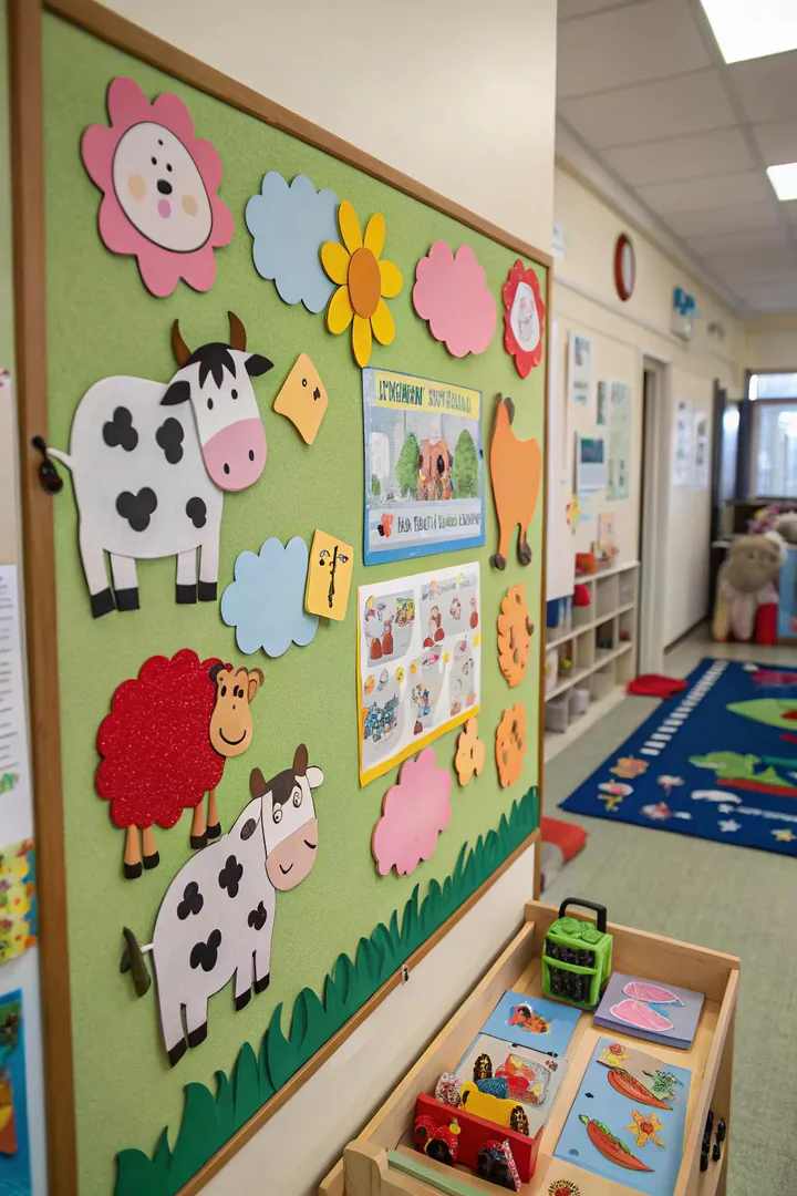 Farmyard Friends theme introduces infants to adorable farm animals.