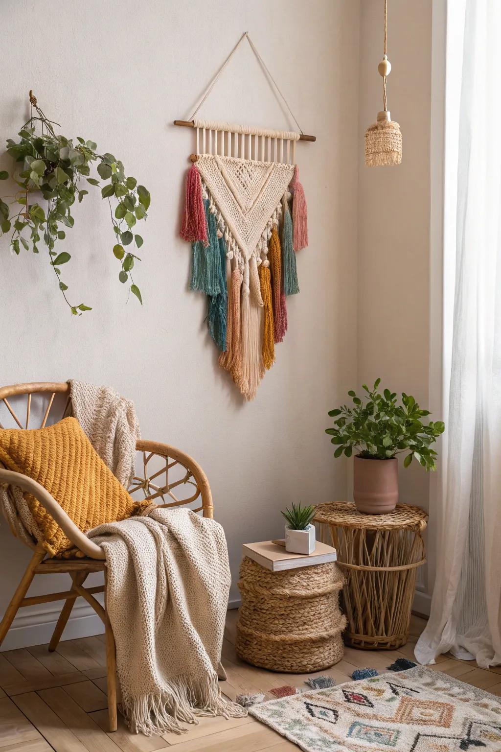 Transform your space with a DIY fabric wall hanging: where sustainability meets style.