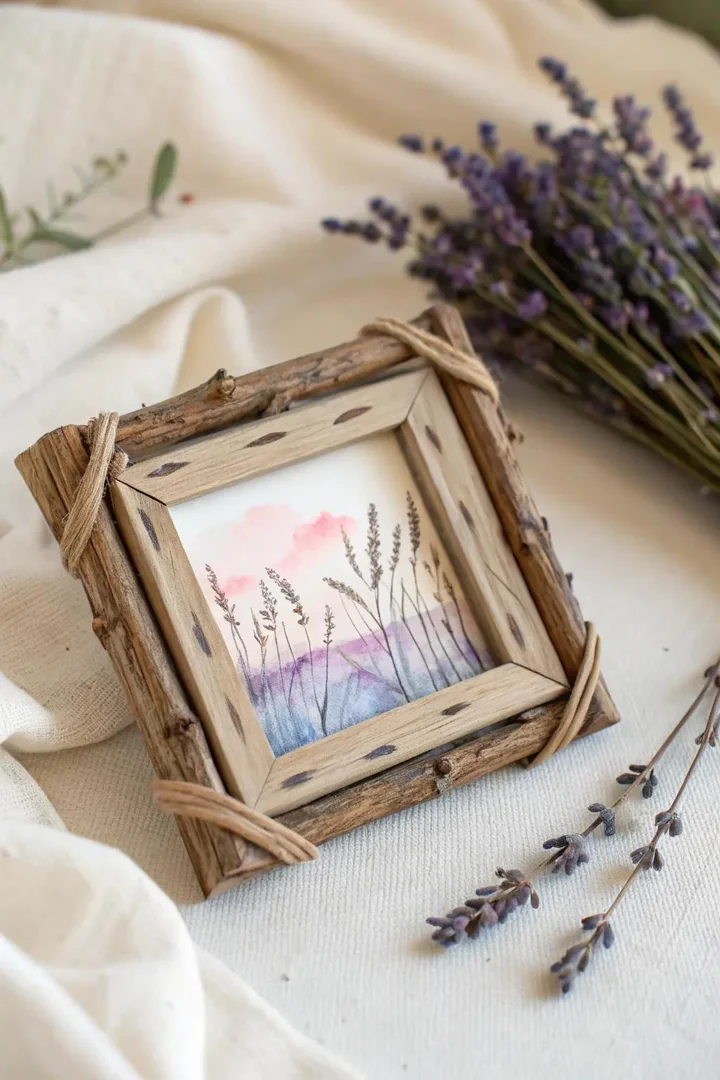 Embrace the charm of nature with this DIY twig picture frame, perfect for adding a whimsical touch to your fairy garden decor.