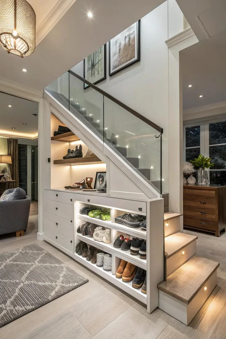 15+ Stairs Shoe Rack Ideas to Transform Your Entryway Storage