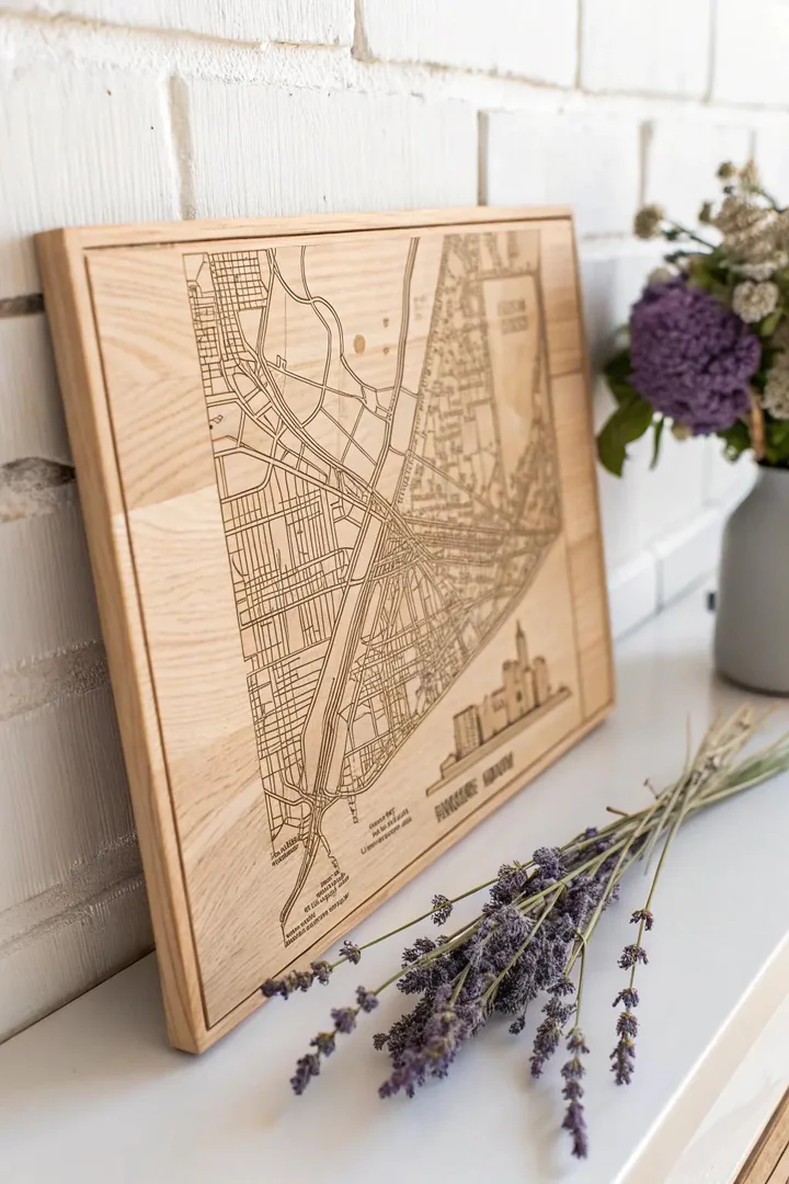 Embrace your wanderlust with a handcrafted map sign that brings cherished places to life.