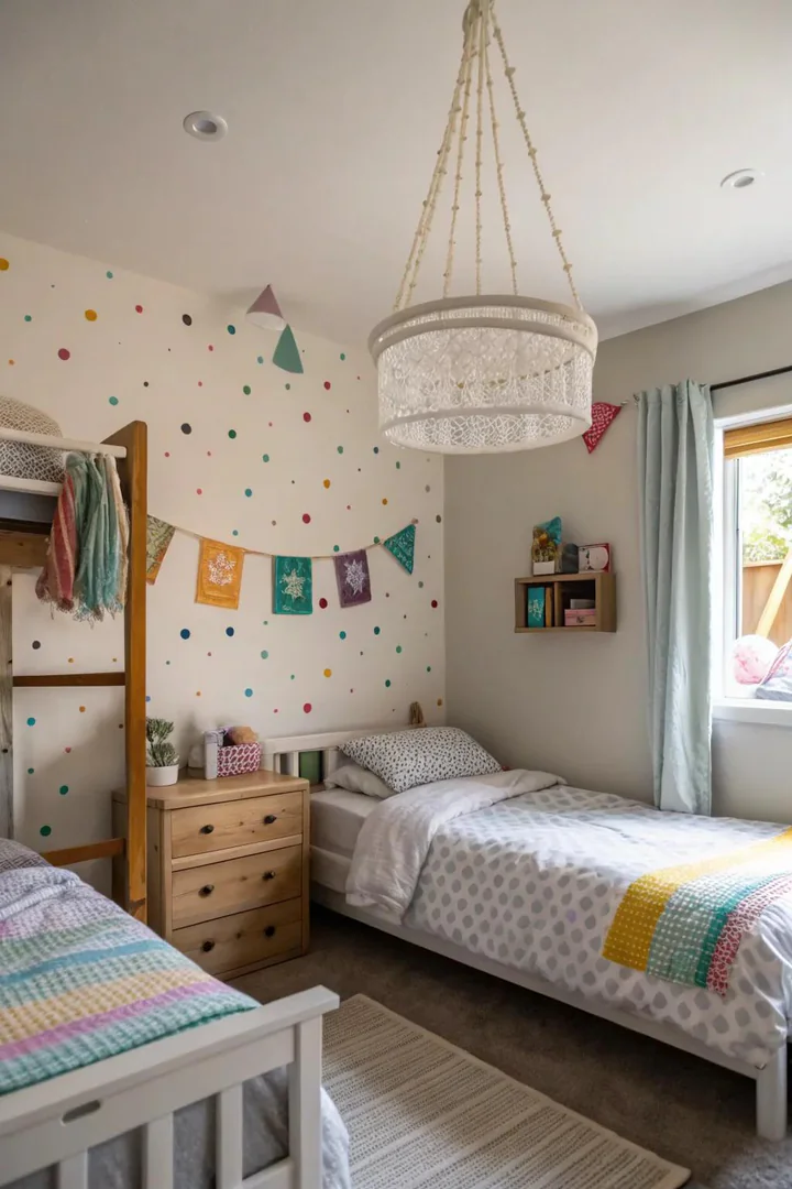 Subtle playful elements add a touch of whimsy to the nursery nook.