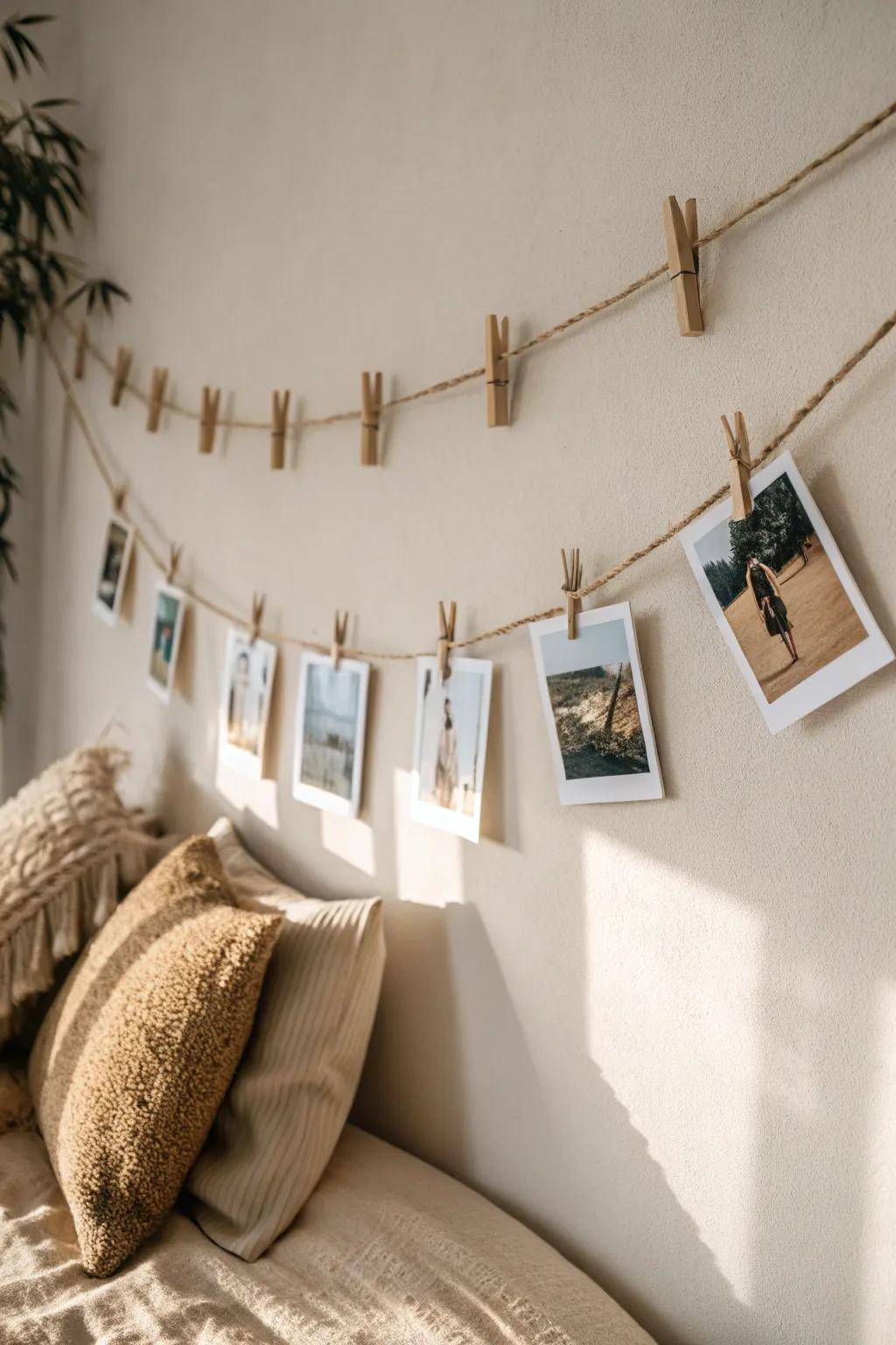 Transform your space with a touch of nostalgia and charm. Create your own ever-changing gallery of memories with this minimalist DIY photo display!