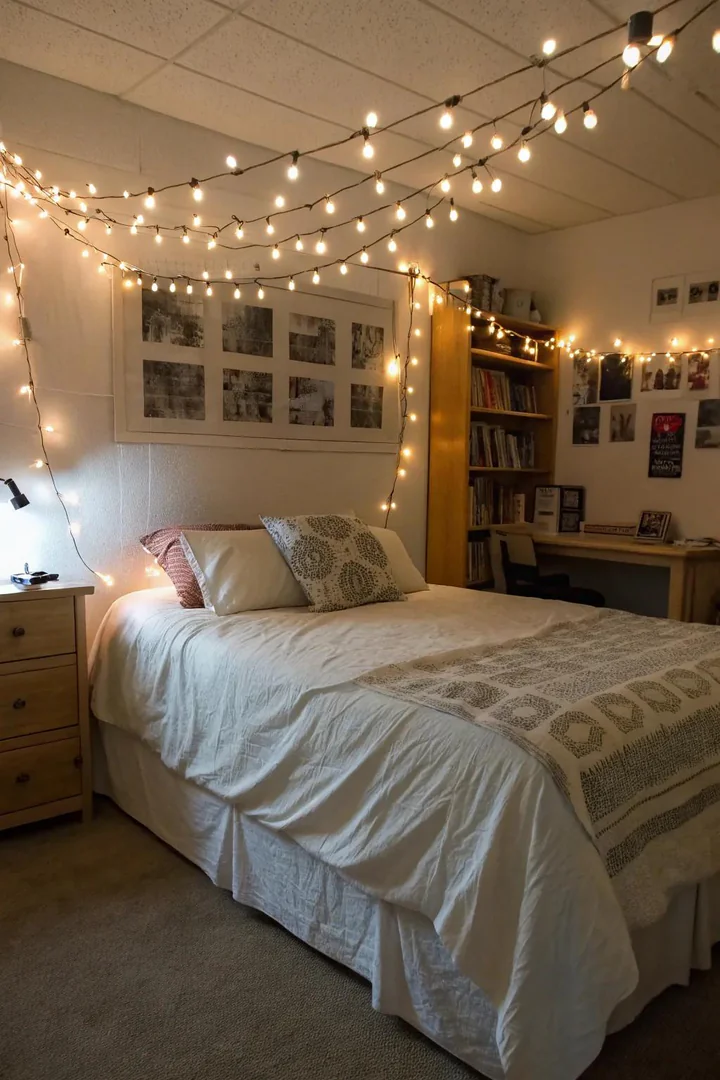 String lights add a touch of magic and warmth to your space.