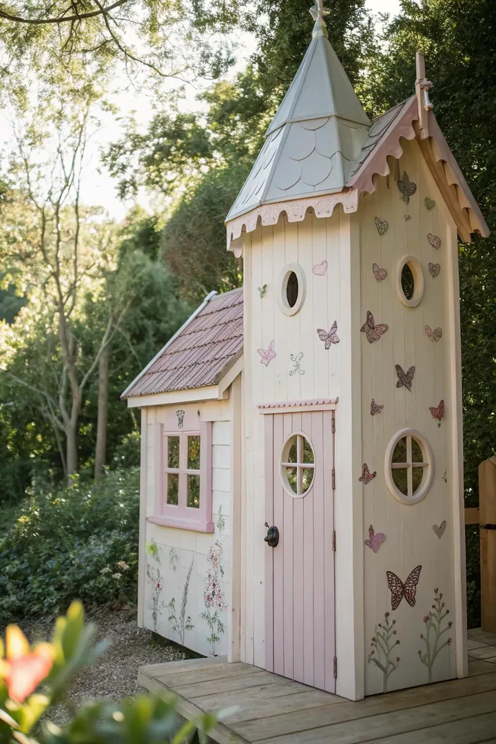 Step into your own Fairytale Kingdom with this charming playhouse, where imagination takes flight and royal adventures await!