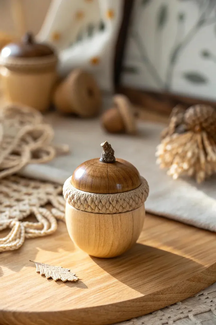 Discover the charm of nature with this exquisite acorn cap bowl, perfect for your fairy-inspired decor.