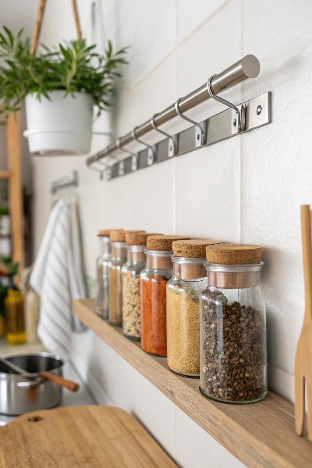 Elevate your kitchen decor with stylish magnetic spice jars. Functional beauty meets minimalist design.