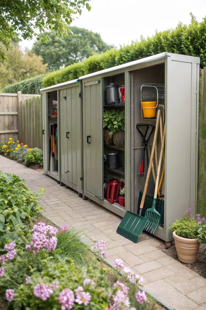 Protect your garden essentials with durable outdoor cabinets.