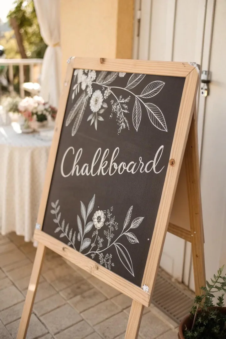 Transform your space with a touch of creativity and elegance with this handmade chalkboard sign. Perfect for those who love to refresh their decor with style!