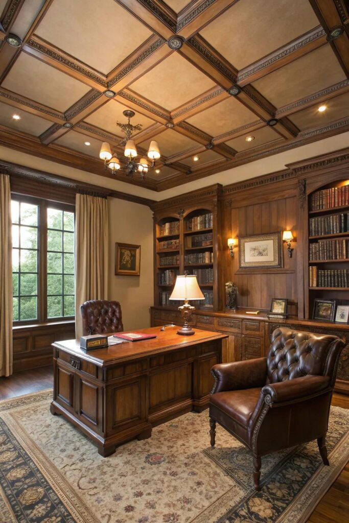 Curated visual reference: Gallery Detail: 15 Coffered Ceiling Ideas With Creative Lighting Solutions