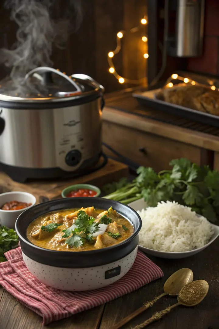 Coconut curry chicken, a taste of tropical paradise.
