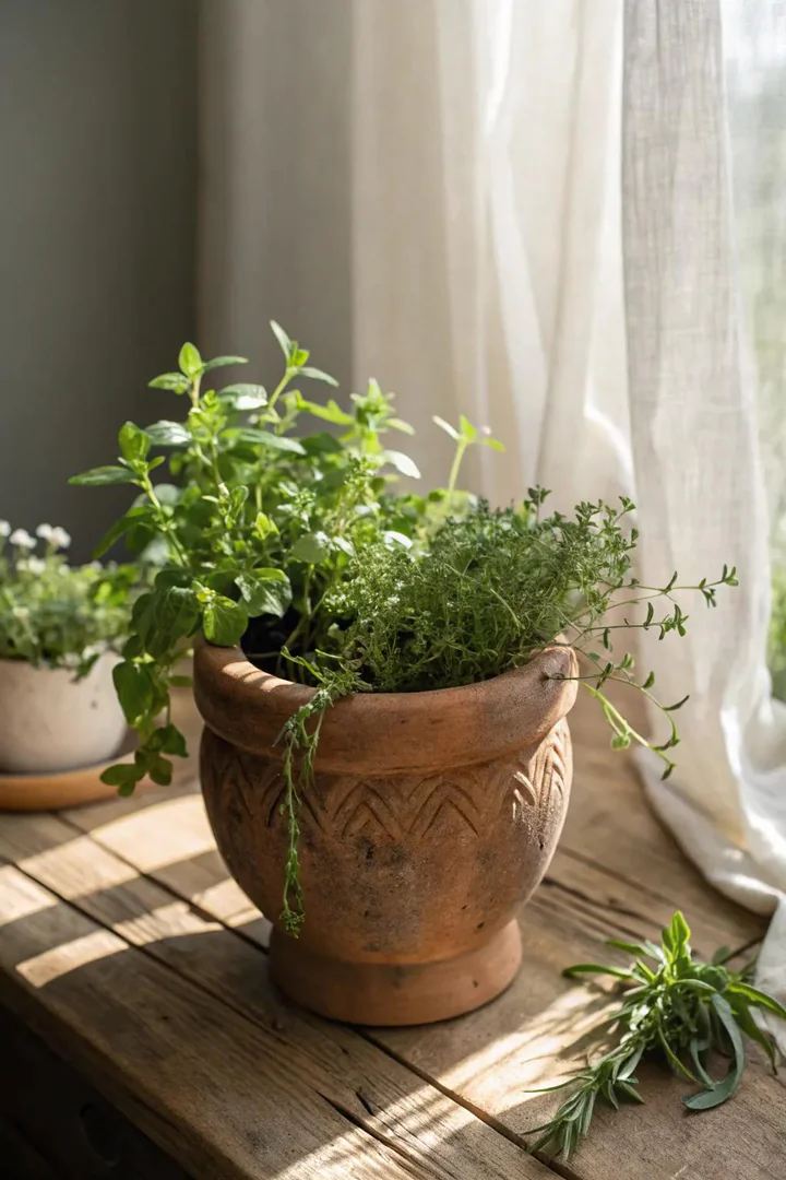 Transform your space with the simple elegance of a lush herb garden.
