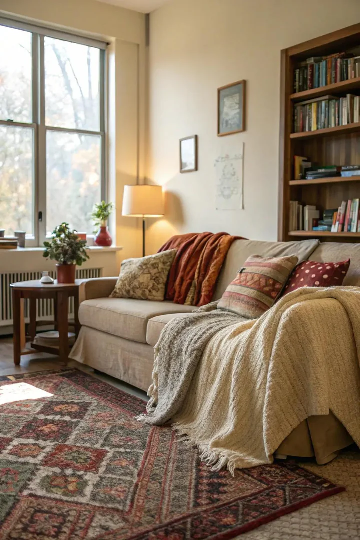 Rugs and textiles add coziness and texture to your space.