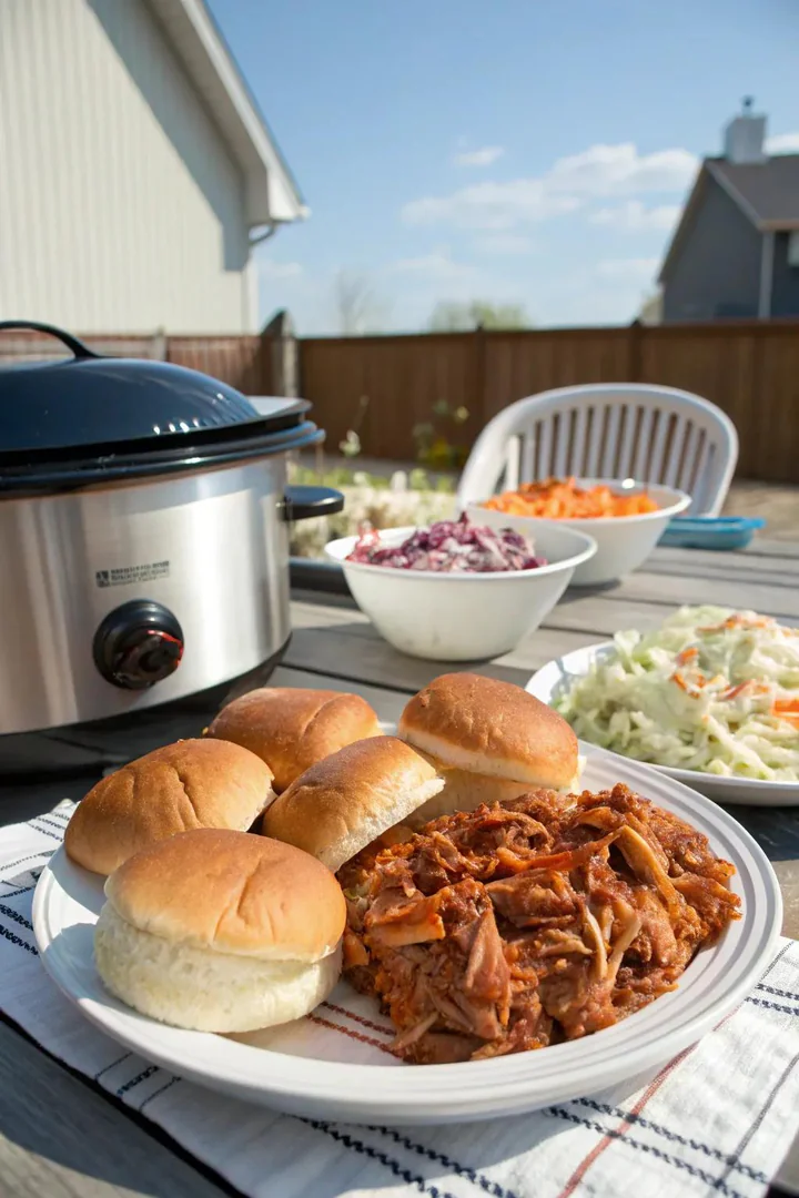 Barbecue pulled chicken, a smoky and satisfying classic.