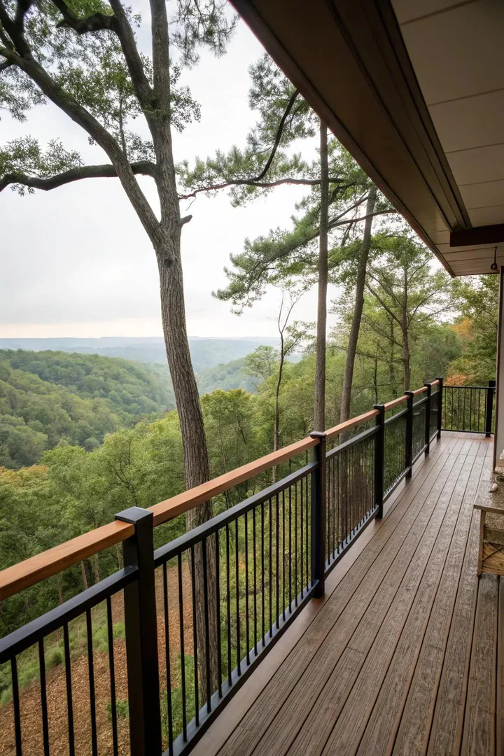 Elevated decks with privacy railings offer secluded views.