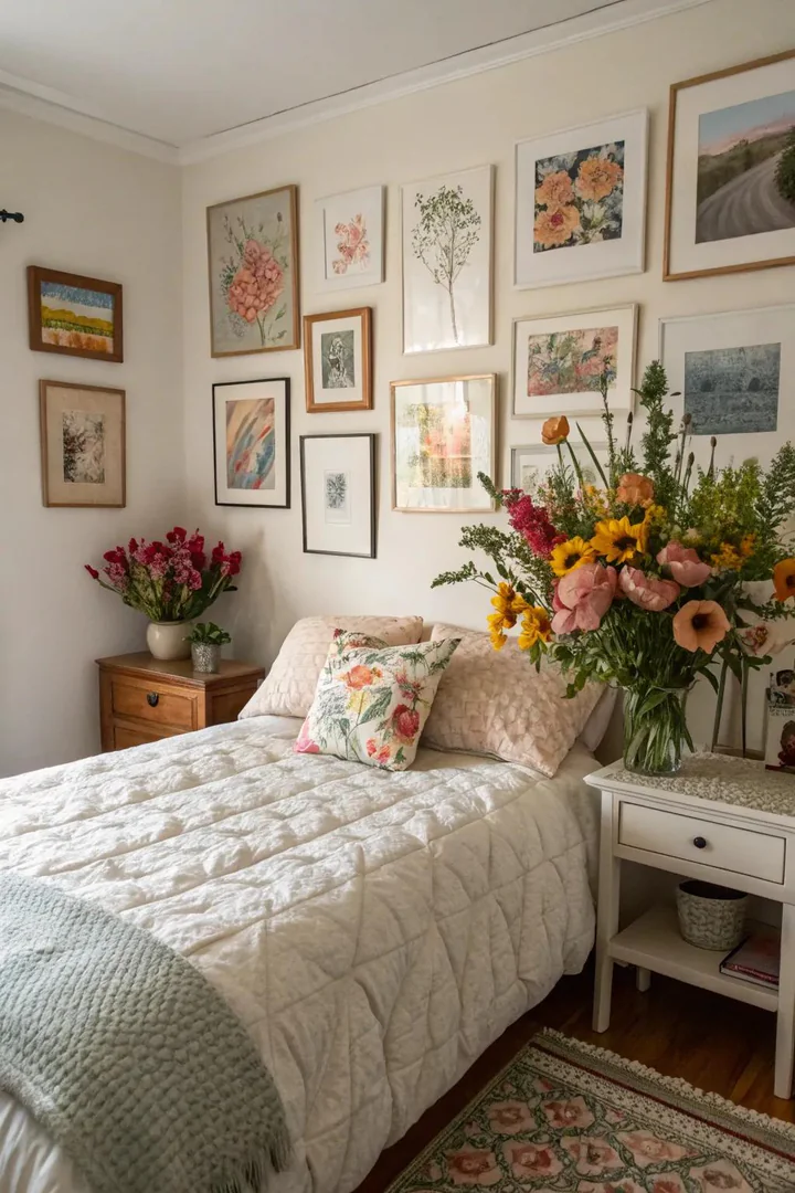 Decorative elements personalize your romantic space.